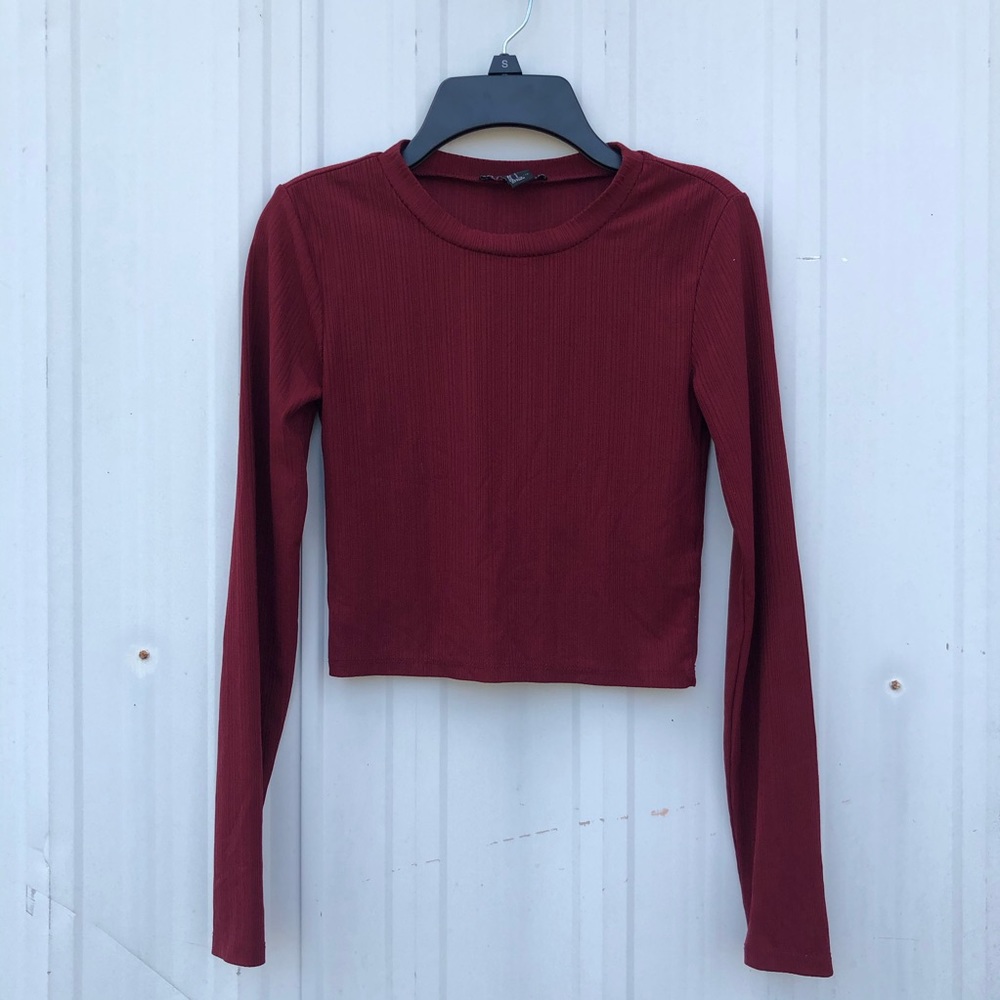 f21 red crop top